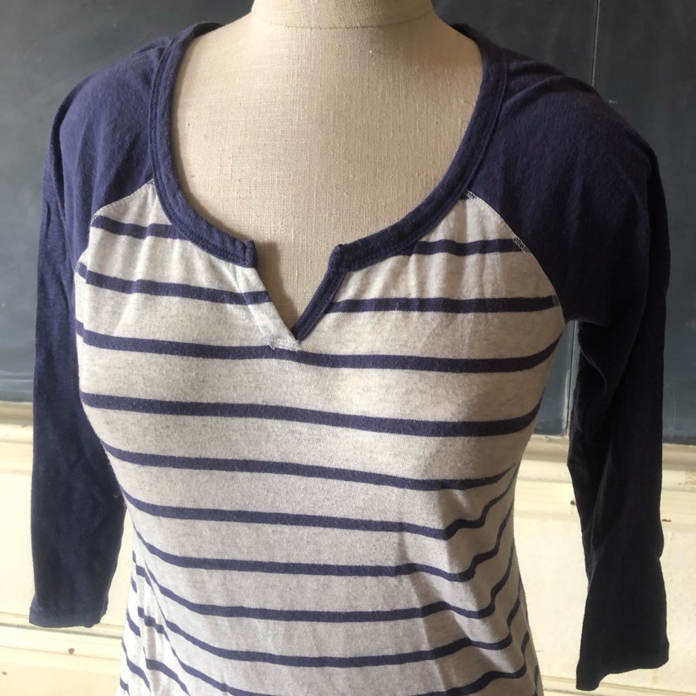 Juniors striped Henley